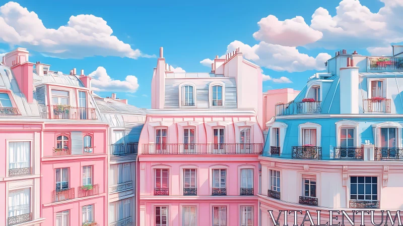 Soft-Hued Urban Architecture AI Image