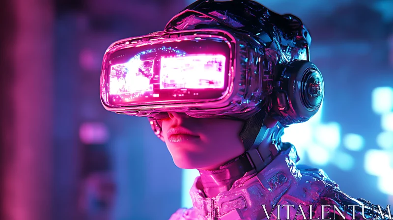 Neon Glow VR Cyborg AI Image