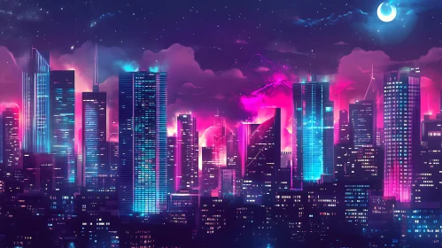 Neon Skyline of the Future