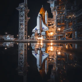 Space Shuttle Night Reflection