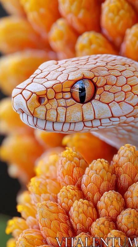 Vibrant Orange Snake Scales AI Image