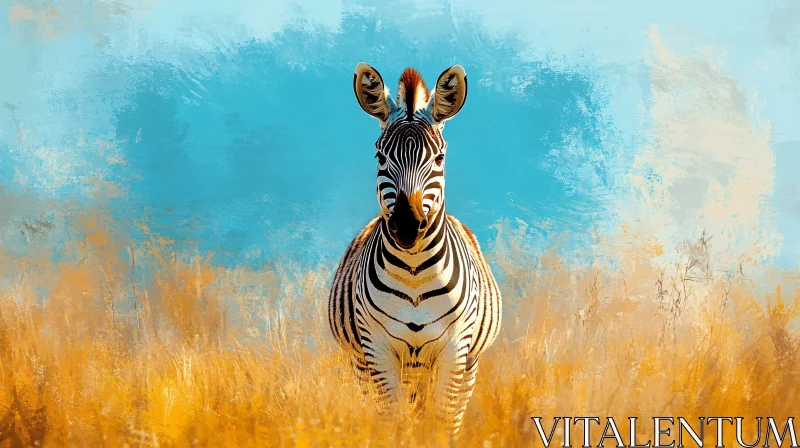 Wild Zebra in Natural Habitat AI Image