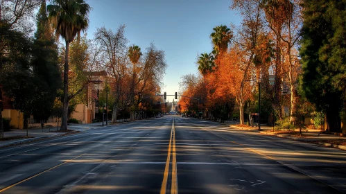 Morning Light on a Quiet City Street