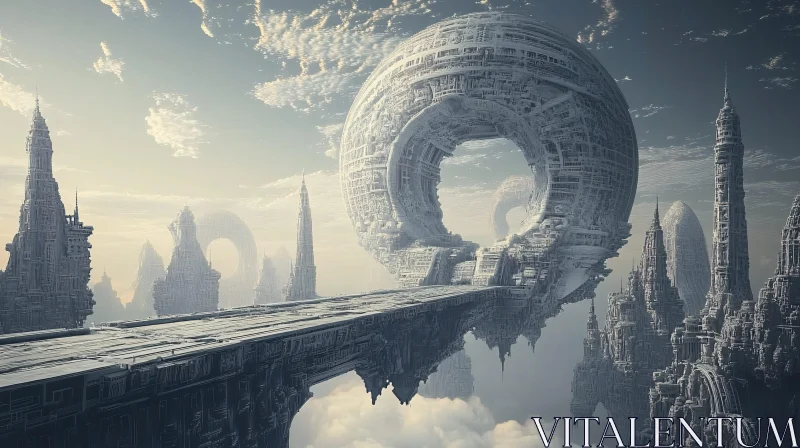 AI ART Intricate Megastructures in a Futuristic Landscape