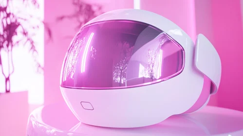 Modern VR Headset with Pink Accents