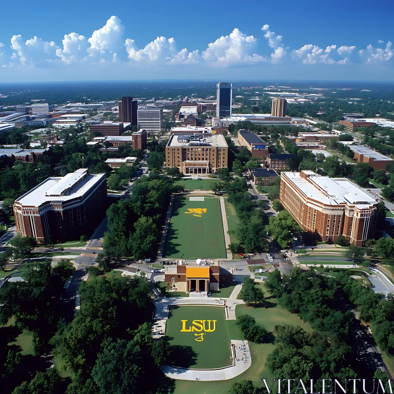 LSU Campus Aerial Shot AI Image