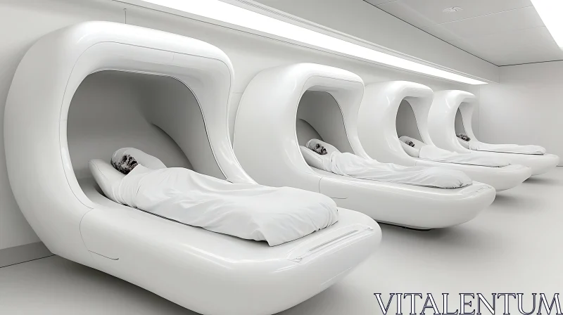 Modern Futuristic Sleep Pods AI Image