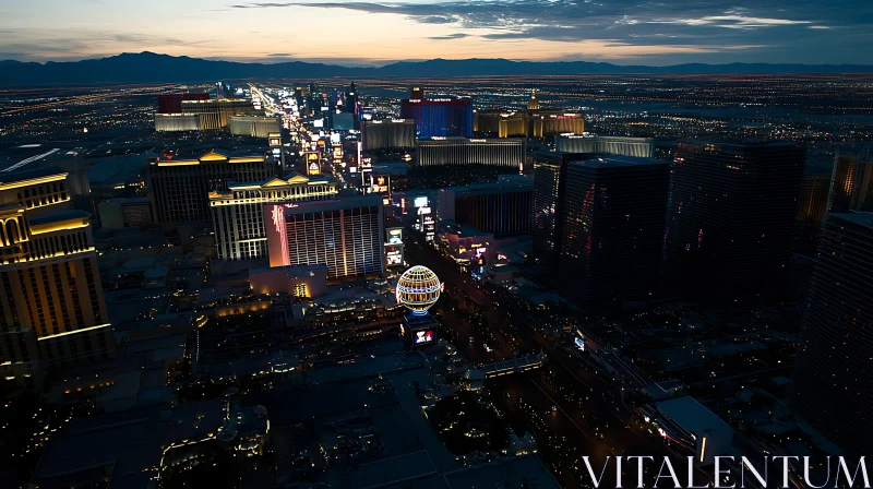 Cityscape at Dusk with Vibrant Nightlife and Lights AI Image