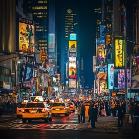 Illuminated Urban Night Scene