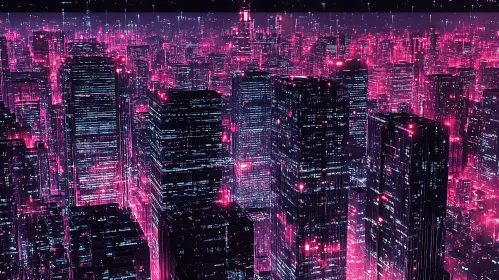 Cyberpunk Night City with Neon Lights