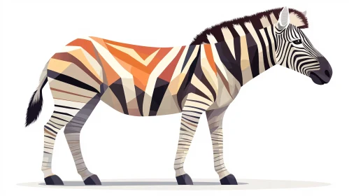 Zebra with Geometric Patterns