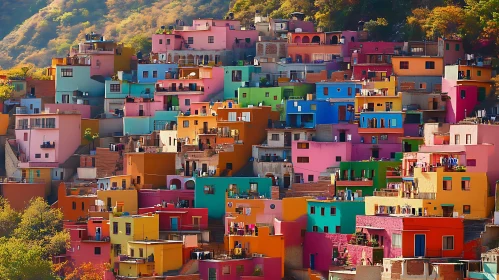 Vibrant Architecture of a Hillside Community