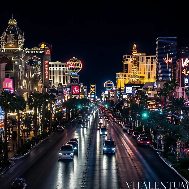 Nighttime in Las Vegas AI Image