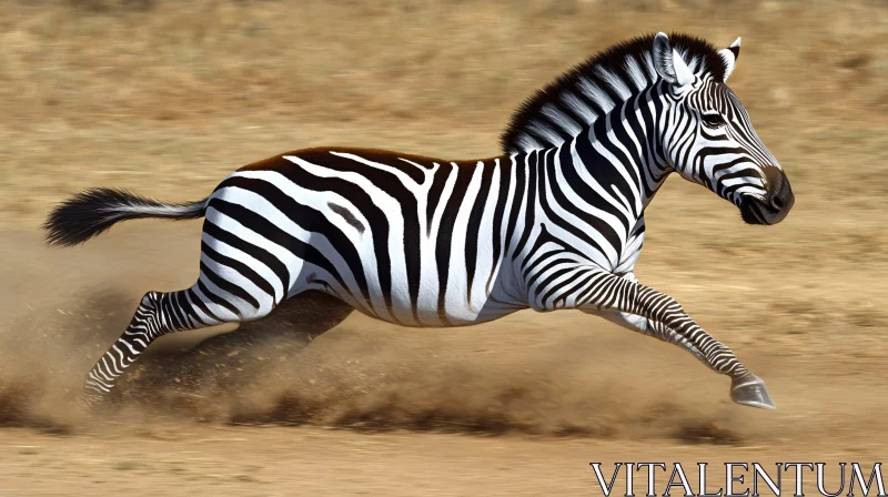 Zebra Sprinting AI Image