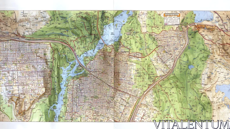 High-Resolution Urban Terrain and Topography Map AI Image