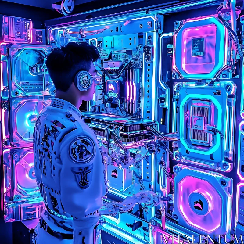 AI ART Neon Infused Sci-Fi Tech Scene