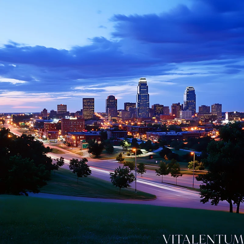 AI ART Vibrant City Skyline at Night