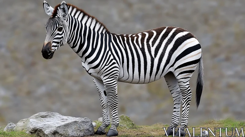 Elegant Zebra in Natural Habitat AI Image