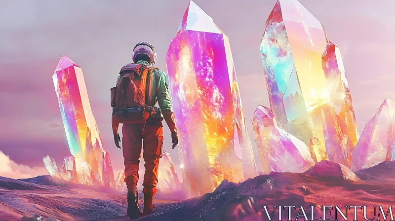 Journey Through a Crystal World AI Image