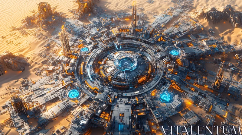 Impressive Sci-Fi Desert Metropolis AI Image