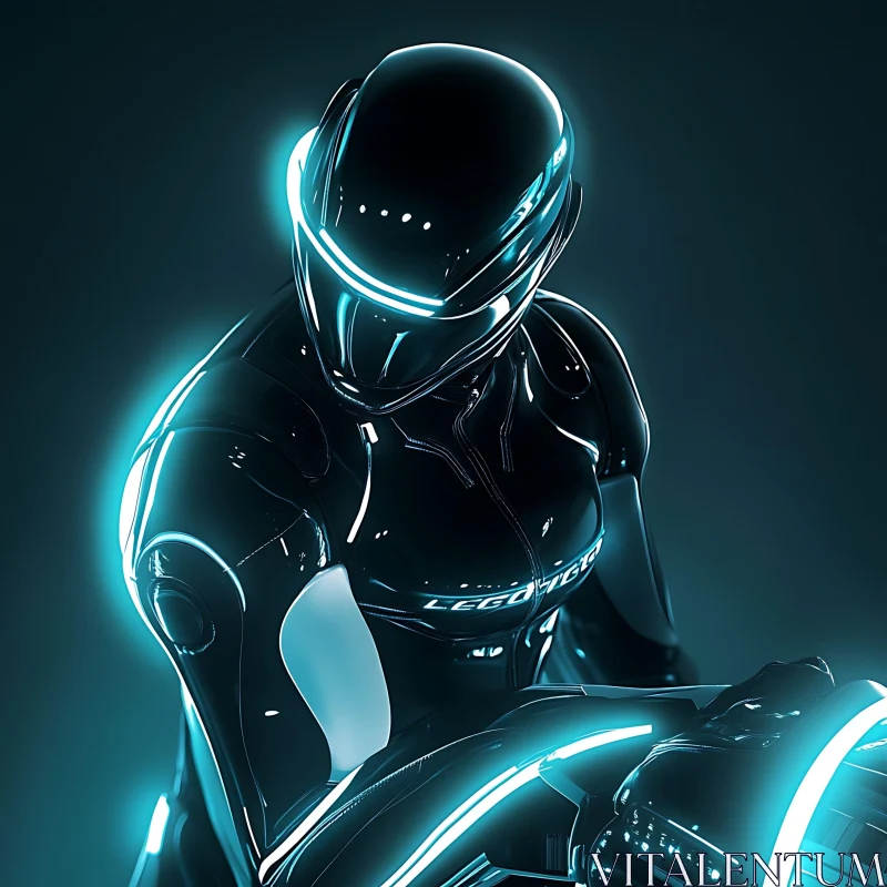 AI ART Cybernetic Humanoid In Glossy Armor