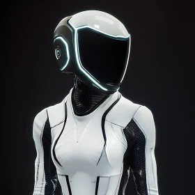 Advanced Tech Figure in Neon-Accented Helmet