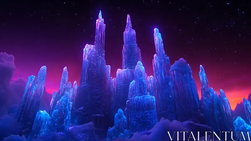 Fantasy Crystal Landscape AI Image