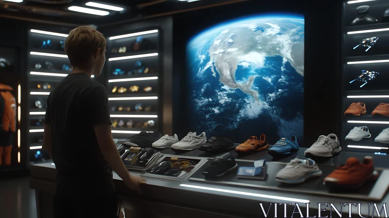 Advanced Footwear in a Futuristic Setting