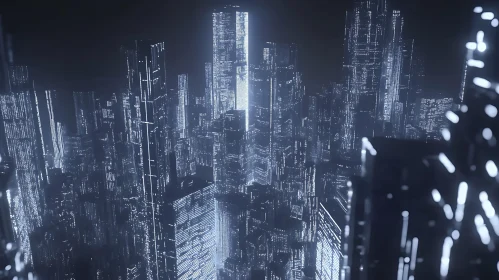 Night View of a Futuristic City