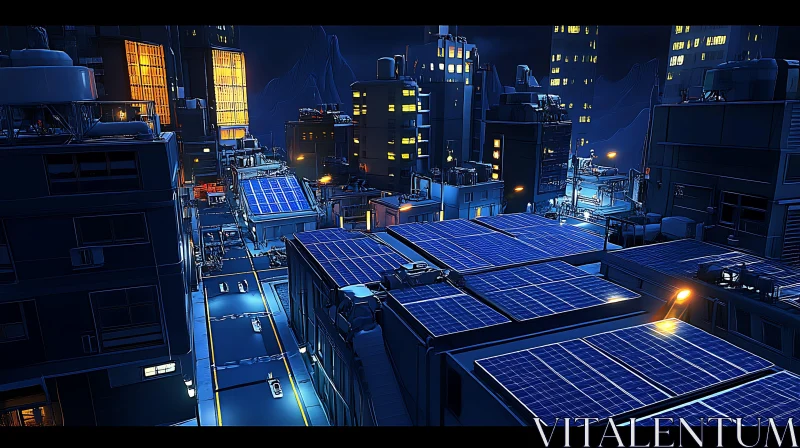 Modern Urban Skyline at Night