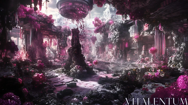 Mystical Pink and Purple Ruins
