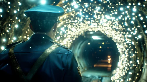 Shimmering Tunnel with Uniformed Observer