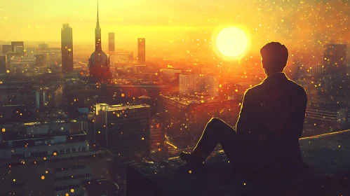 Urban Sunset Silhouette