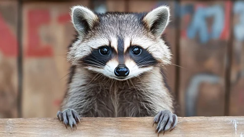 Curious Raccoon Facing Forward