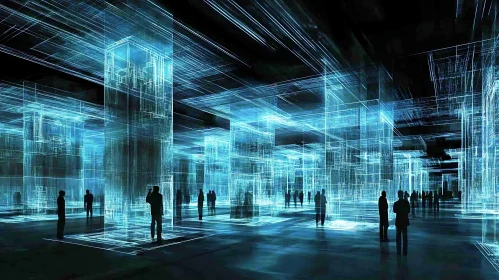 Digital Luminous Environment with Transparent Columns