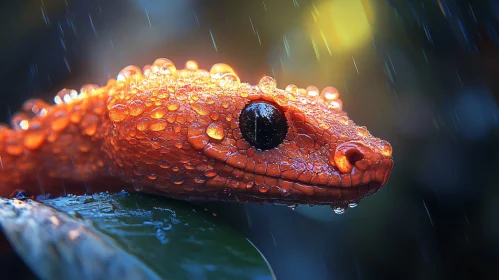 Lizard in the Rain - Macro Photography