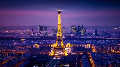 Eiffel Tower Shining Over Paris Cityscape