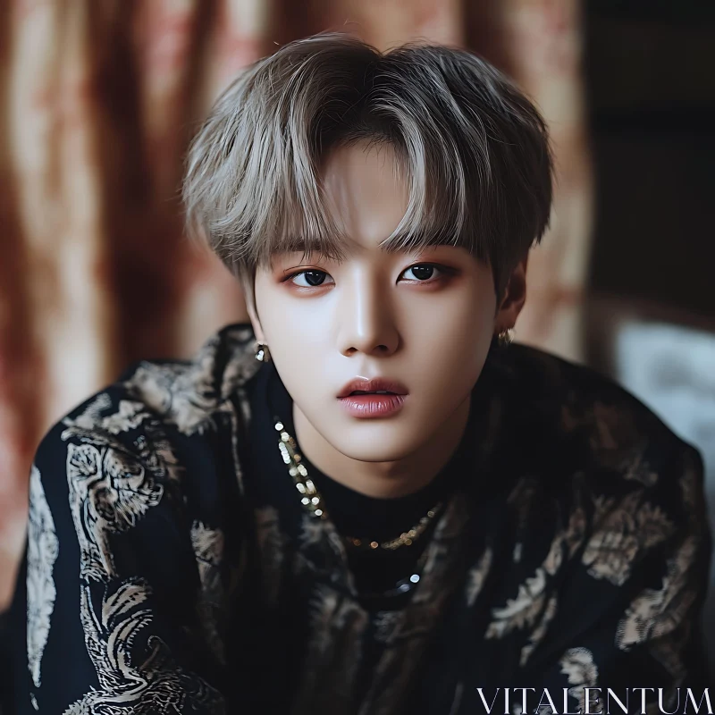 Serene Portrait of a Stylish Youth