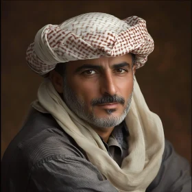 Man Wearing Traditional Headscarf