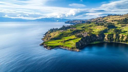 Terraced Fields Meeting the Ocean