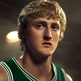Focused Male Basketball Player Portrait