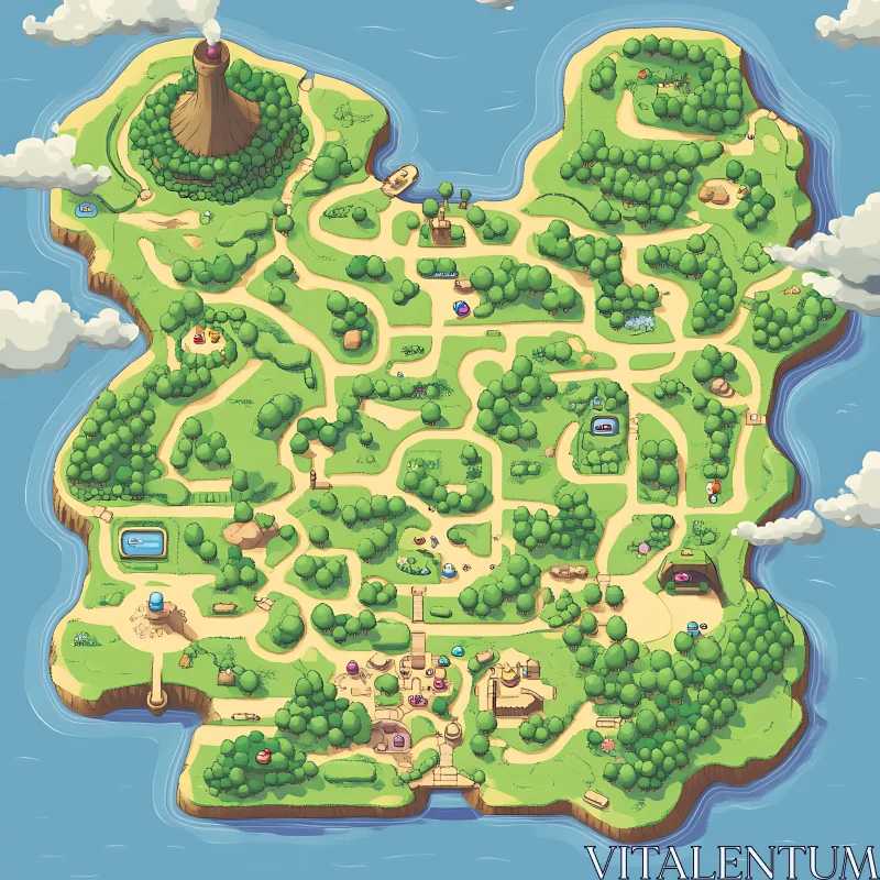 Fantasy Island Adventure Map AI Image