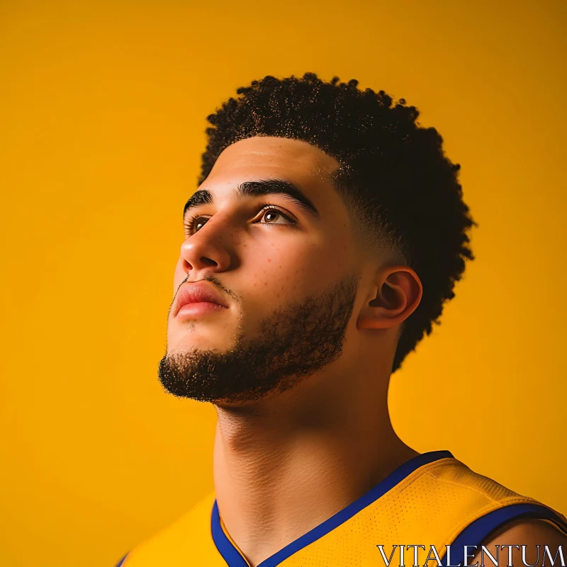 Reflective Male Basketball Player Portrait