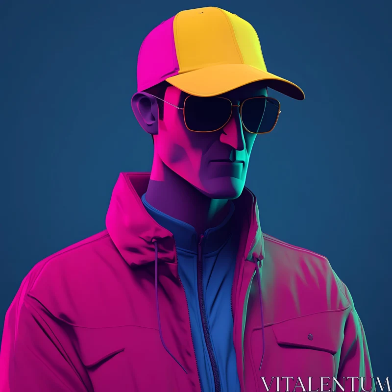 Futuristic Neon Art Portrait