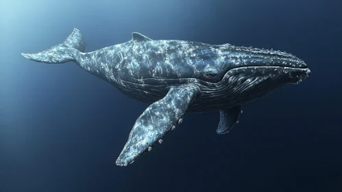 Graceful Humpback Whale in the Ocean