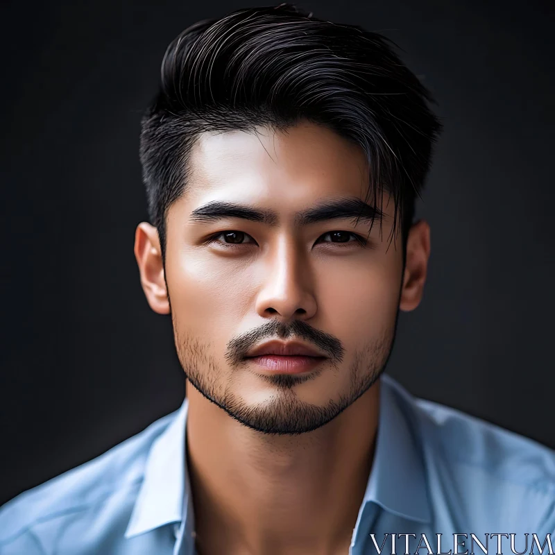 Elegant Male Portrait with Stylish Hair and Beard