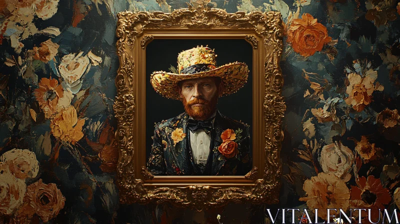 Floral Suit and Hat Portrait