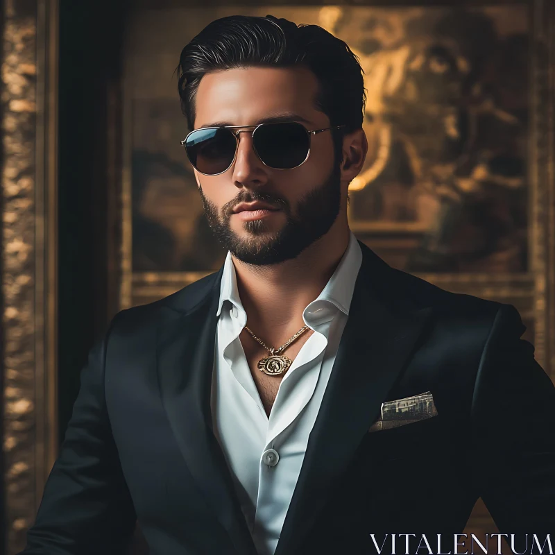 Fashion Portrait of a Stylish Man in Sunglasses