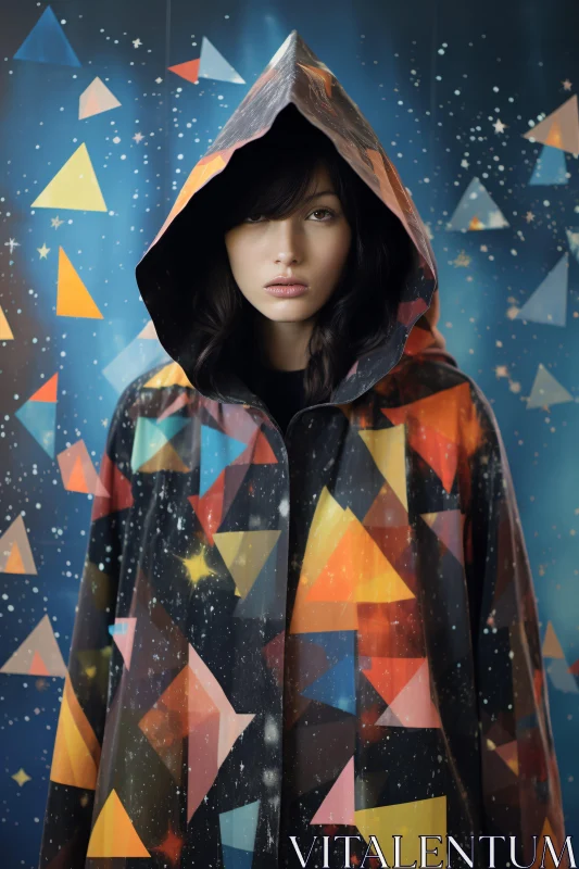 Colorful Geometric Hooded Art AI Image