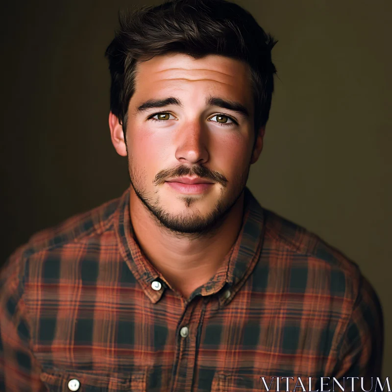 Expressive Portrait of a Man with Brown Eyes